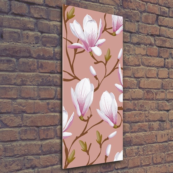 Quadro in vetro acrilico verticale Magnolia