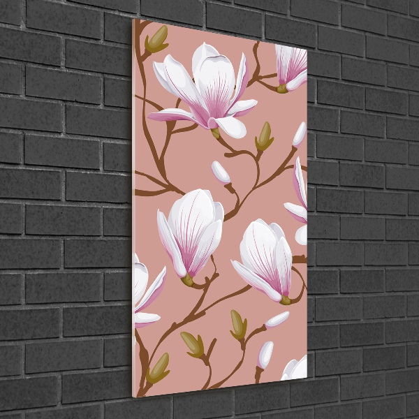 Quadro in vetro acrilico verticale Magnolia