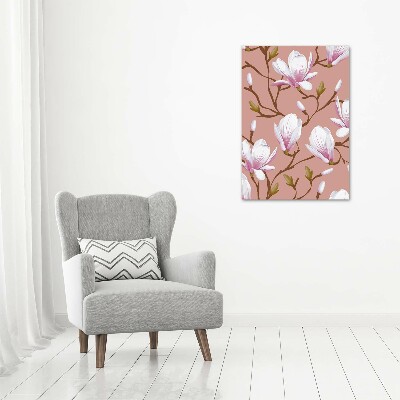 Quadro in vetro acrilico verticale Magnolia