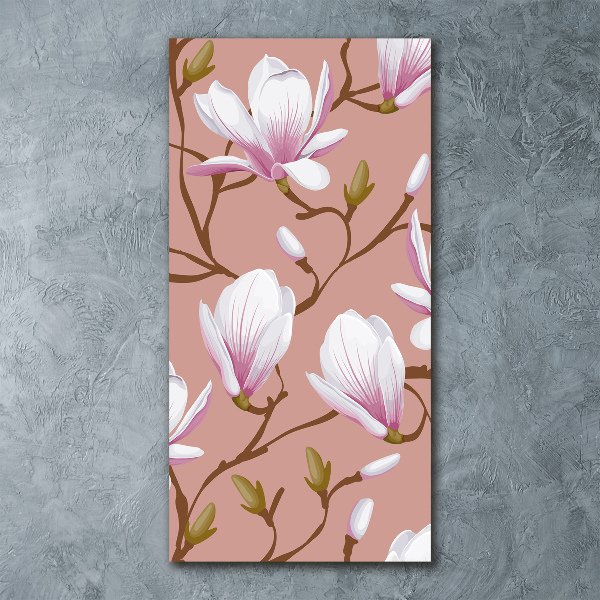 Quadro in vetro acrilico verticale Magnolia