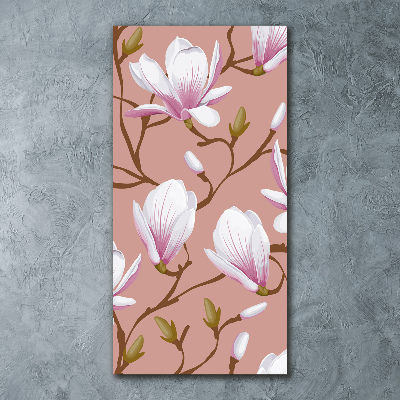 Quadro in vetro acrilico verticale Magnolia