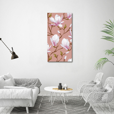 Quadro in vetro acrilico verticale Magnolia
