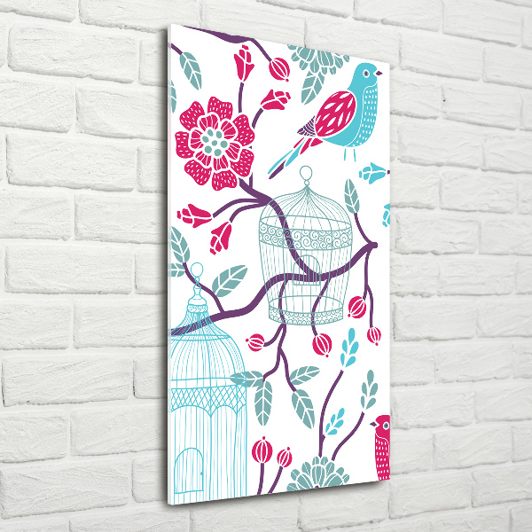 Quadro vetro acrilico verticale Gabbie per uccelli