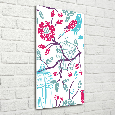 Quadro vetro acrilico verticale Gabbie per uccelli