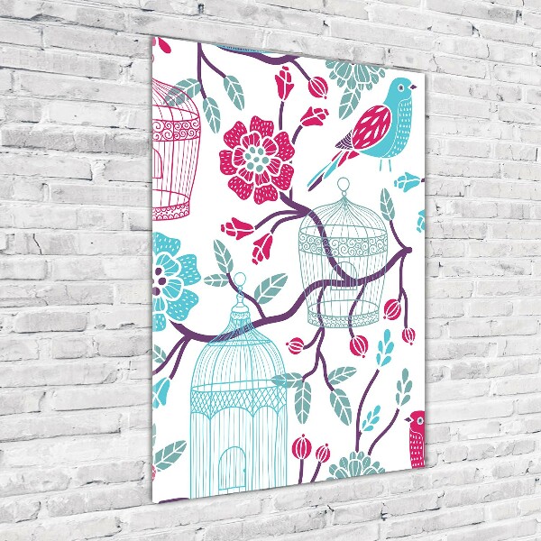 Quadro vetro acrilico verticale Gabbie per uccelli