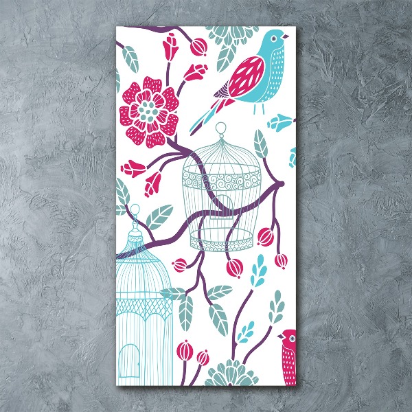 Quadro vetro acrilico verticale Gabbie per uccelli