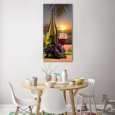 Quadro stampa su vetro acrilico verticale Uva e vino