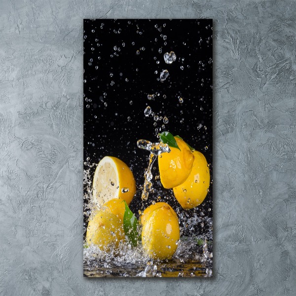 Quadro in vetro acrilico verticale Limone