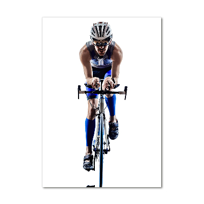 Quadro in vetro acrilico verticale Ciclista