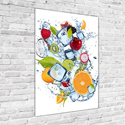 Quadro acrilico verticale Frutta e ghiaccio
