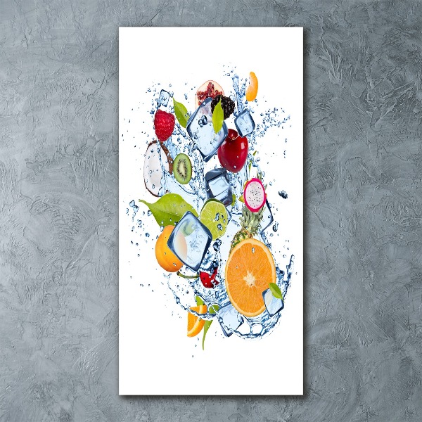Quadro acrilico verticale Frutta e ghiaccio