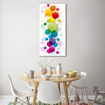 Quadro in vetro acrilico verticale Cubi colorati