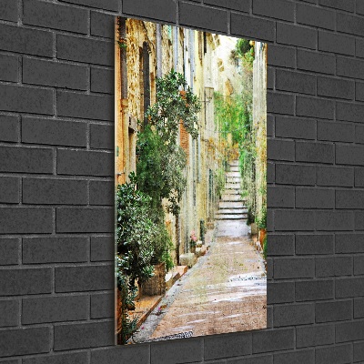 Quadro vetro acrilico verticale Strade italiane