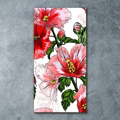 Quadro stampa su vetro acrilico verticale Ibisco
