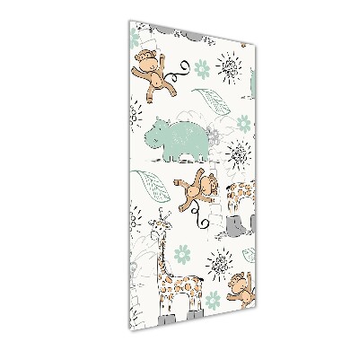 Quadro acrilico verticale Animali dell'Africa