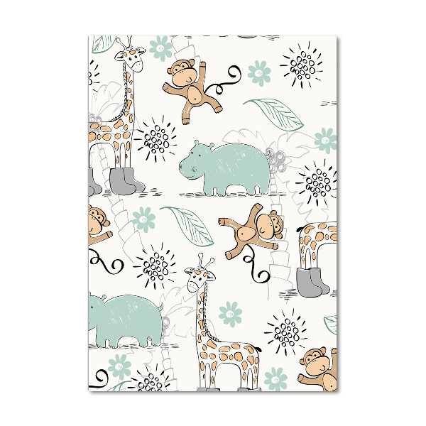 Quadro acrilico verticale Animali dell'Africa