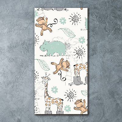 Quadro acrilico verticale Animali dell'Africa