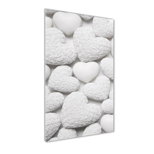 Quadro acrilico verticale Sfondo a forma di cuore bianco