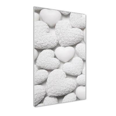 Quadro acrilico verticale Sfondo a forma di cuore bianco