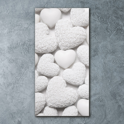 Quadro acrilico verticale Sfondo a forma di cuore bianco