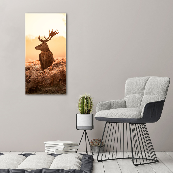 Quadro vetro acrilico verticale Alba di cervo