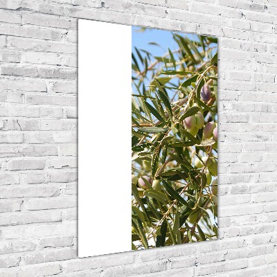 Quadro in vetro acrilico verticale Olive sull'albero