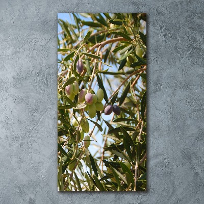 Quadro in vetro acrilico verticale Olive sull'albero