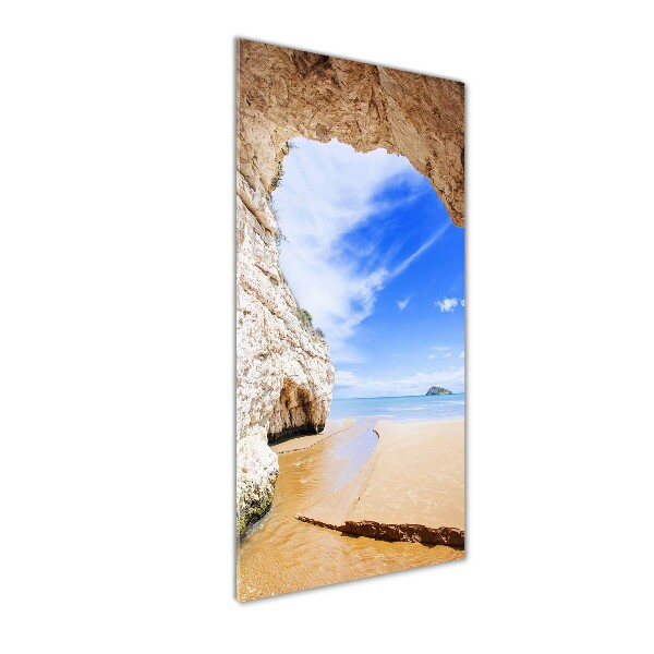 Quadro in vetro acrilico verticale Grotta in riva al mare