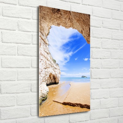 Quadro in vetro acrilico verticale Grotta in riva al mare