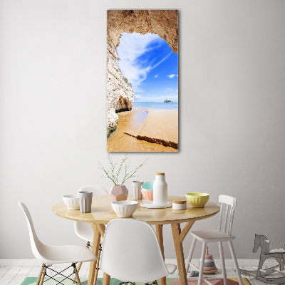 Quadro in vetro acrilico verticale Grotta in riva al mare