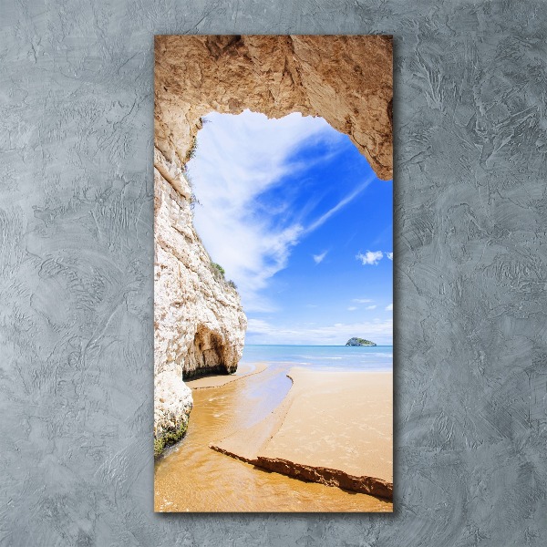 Quadro in vetro acrilico verticale Grotta in riva al mare