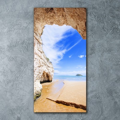 Quadro in vetro acrilico verticale Grotta in riva al mare