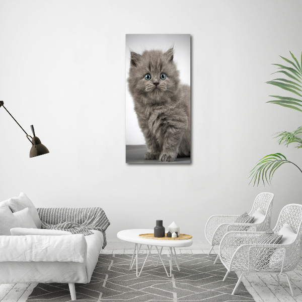 Quadro vetro acrilico verticale Gatto grigio britannico