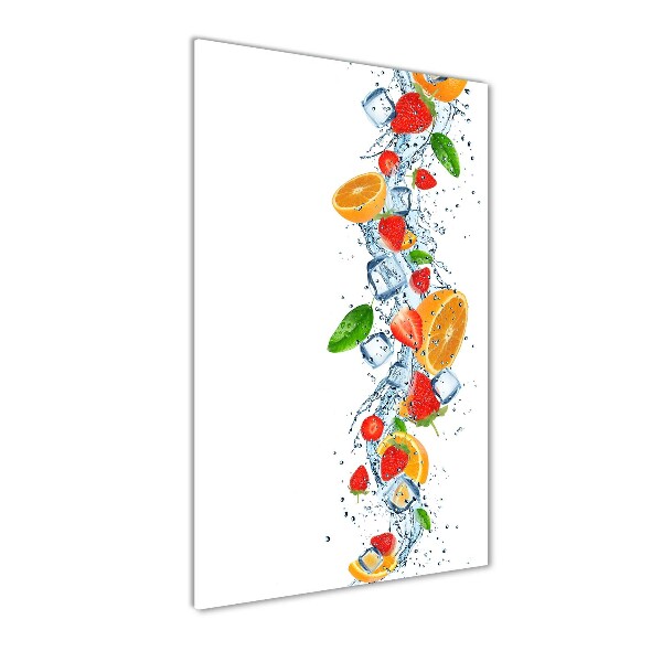 Quadro acrilico verticale Frutta e ghiaccio