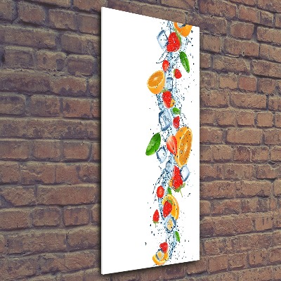 Quadro acrilico verticale Frutta e ghiaccio