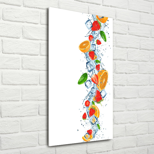 Quadro acrilico verticale Frutta e ghiaccio