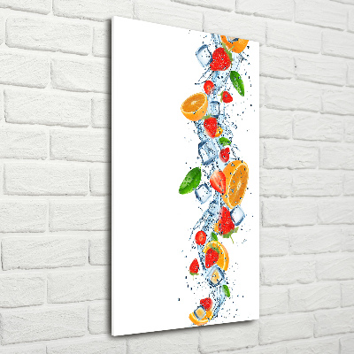 Quadro acrilico verticale Frutta e ghiaccio