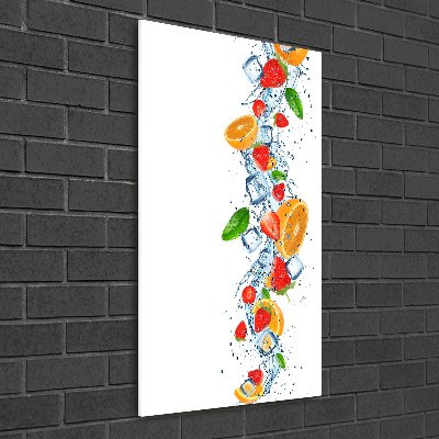 Quadro acrilico verticale Frutta e ghiaccio