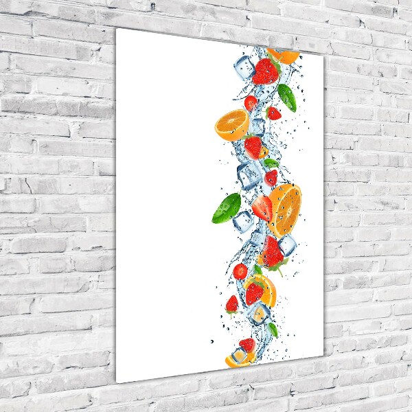 Quadro acrilico verticale Frutta e ghiaccio