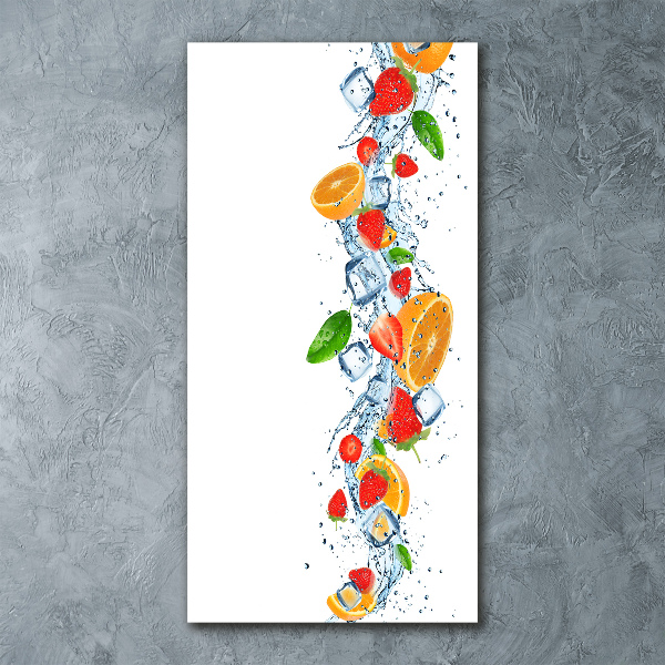 Quadro acrilico verticale Frutta e ghiaccio
