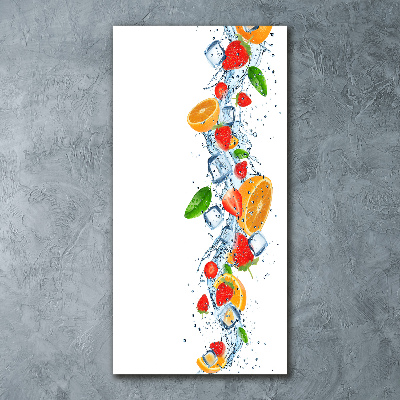 Quadro acrilico verticale Frutta e ghiaccio