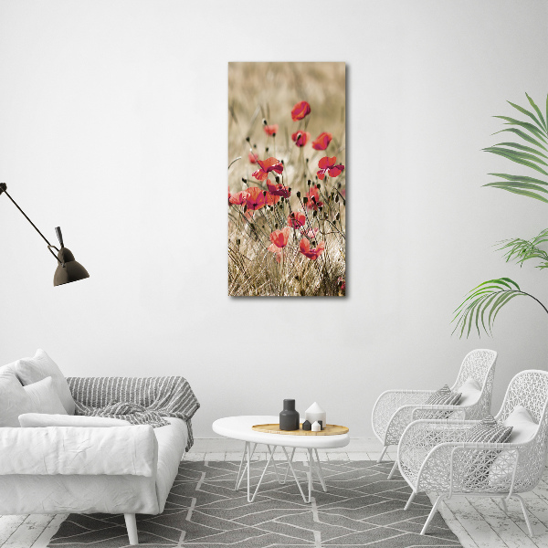 Quadro in vetro acrilico verticale Fiori selvatici
