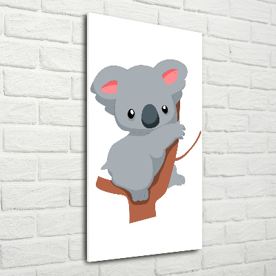 Quadro vetro acrilico verticale Un panda su un albero