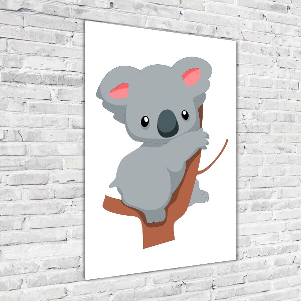 Quadro vetro acrilico verticale Un panda su un albero