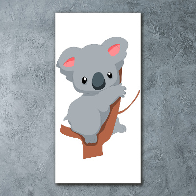 Quadro vetro acrilico verticale Un panda su un albero