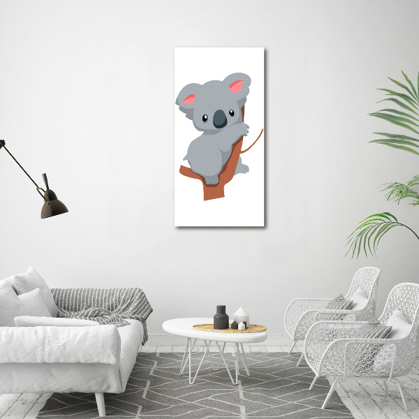 Quadro vetro acrilico verticale Un panda su un albero