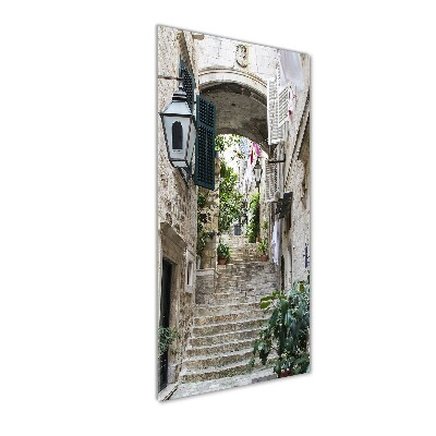 Quadro stampa su vetro acrilico verticale Le strade di Dubrovnik