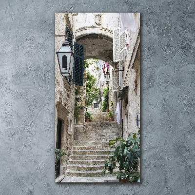 Quadro stampa su vetro acrilico verticale Le strade di Dubrovnik