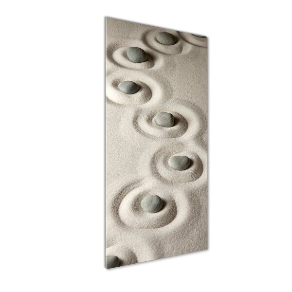 Quadro in vetro acrilico verticale Pietre nella sabbia