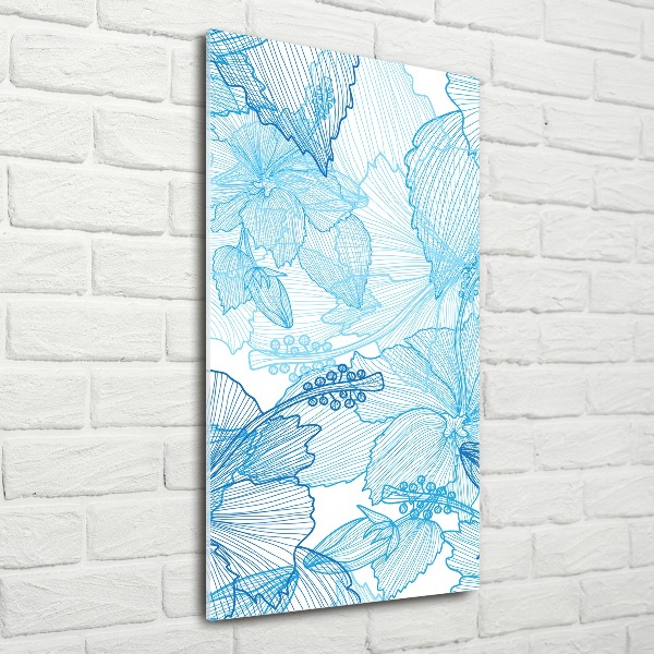 Quadro acrilico verticale Fiori hawaiani